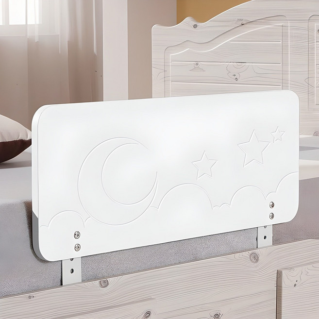 젠티스 국산 어린이 침대 안전가드 낙상방지 음각형 80 일반브래킷, 화이트 80cm, 1개