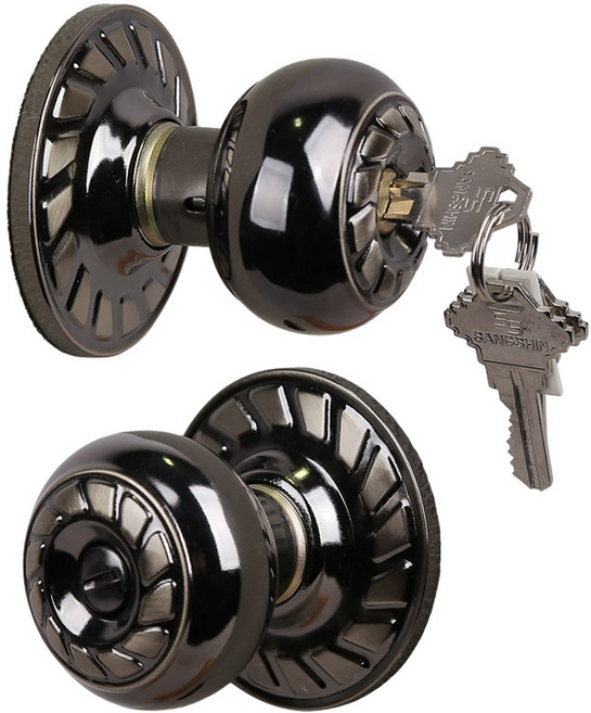 (락이록이) 원형 실린더 현관문 방문 손잡이 엔틱 AB, 1000 AB (열쇠형)