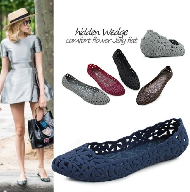 까미엣뮤즈kamietmuse 미니 웨지 플라워 젤리플랫_KM18s260