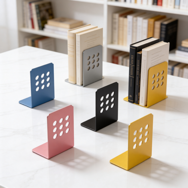 북엔드 L형-소 (2개1조) 책꽂이 책거치대, 청색