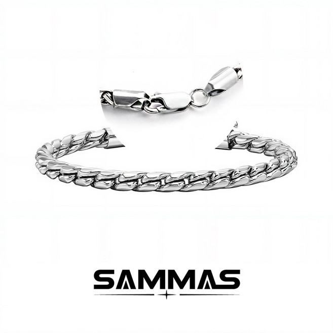 SAMMAS 龍脊手鍊 編織麻花復古鈦鋼手錬 高品質設計 穿搭配件 嘻哈男士手鍊