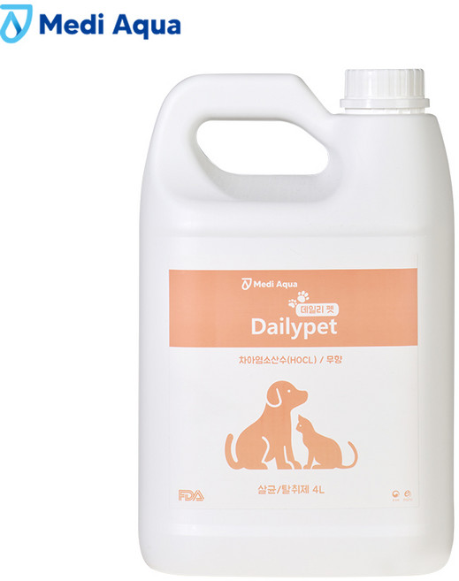 메디아쿠아 데일리펫 강아지 고양이 뿌리는 살균 탈취제, 1개, 4L