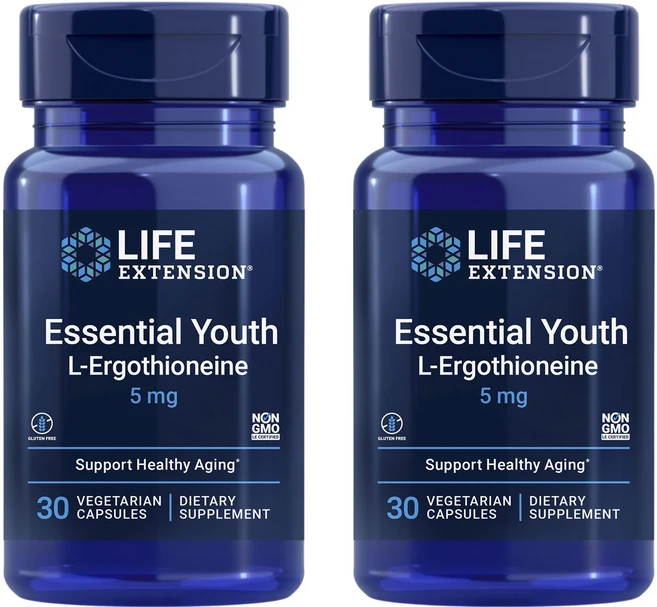 라이프익스텐션 에센셜 유스 L-에르고티오네인 5mg 베지테리언 캡슐, 2개, 30정 - 쿠팡