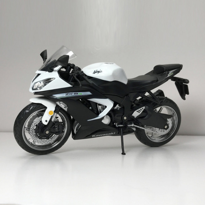 112 녹색 ZX6R 636 오토바이 기관차 흑백 모델, 03 WHITE, 01 CHINA, 1개, [03] WHITE
