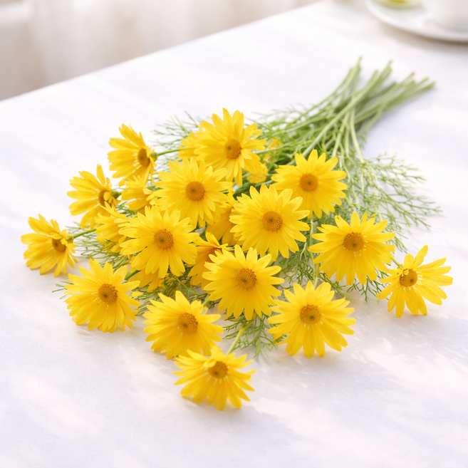 하스몰 인조 꽃 조화 인테리어 꾸미기 데이지 꽃 장식, 10개, 옐로우