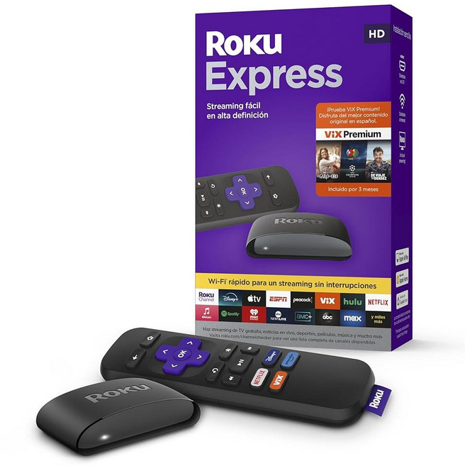 Roku Express Dispositivo de Streaming HD para TV (스페인어 에디션) - Con VIX Premium VIX Premium 오퍼 포함 T, Roku Express Dispositivo de St