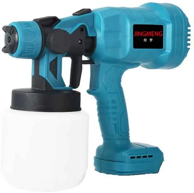 800ML 전기 스프레이 건 무선 페인트 분무기 자동 가구 강철 코팅 에어 브러시 21V 배터리와 호환 가능, 1) No Battery No Plug - EU 플러그