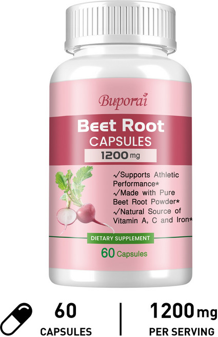 Buporai 甜菜根膠囊 1200mg 支援運動表現, 60組