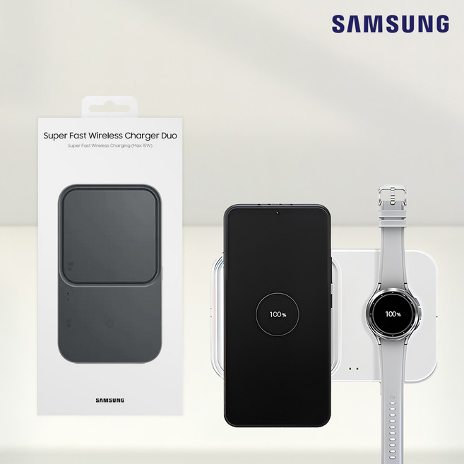 삼성전자 초고속 무선 충전 듀오 15W, 블랙(BLACK) x EP-P5400, 1개