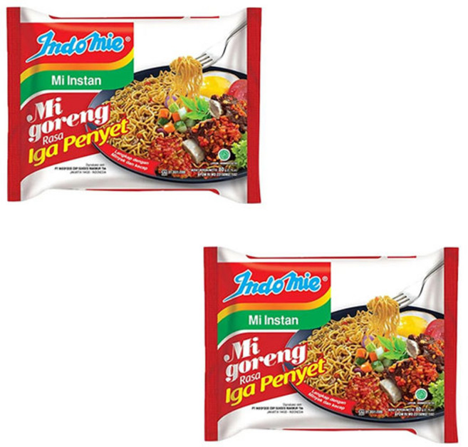 인도네시아 로컬 인도미 미고랭 볶음면 Indomie Mi Goreng Rasa Iga Penyet (스페셜 비프립 맛) 85g, 2개