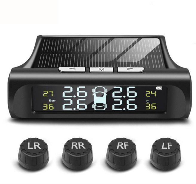 KELAKE 범용형 TPMS 센서 타이어 공기압 경보장치 태양광 충전, 1개