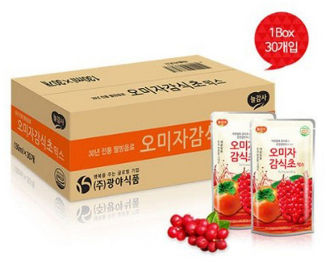 광야식품 오미자감식초 130ml 30팩, 1개, 30개