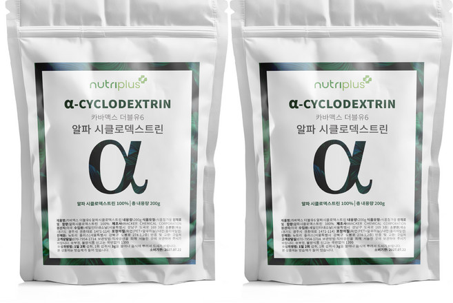 뉴트리플러스 알파CD 분말 알파시클로덱스트린 파우더 가루 대용량, 200g, 2개