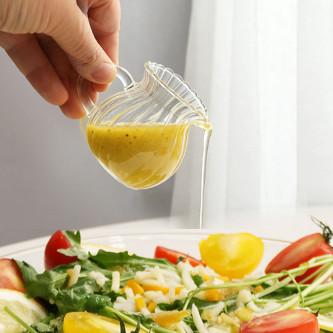 코라 플리츠 내열유리 시럽잔 밀크저그 60ml, 2개, 투명