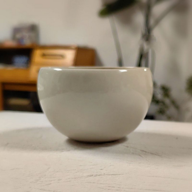 수공 다기 찻잔 커피잔 말차격불세트 차선 다완 그릇 대나무 다도 투명유리 말차솔 다구, 1개, 글로시크림화이트 300ml