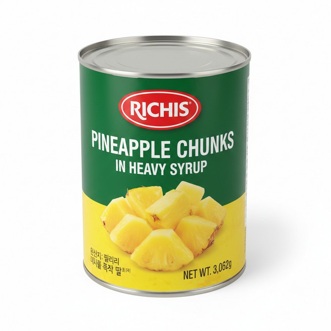 리치스 파인애플 청크 3062g 한박스 (3062g x 6ea), 3.062kg, 6개