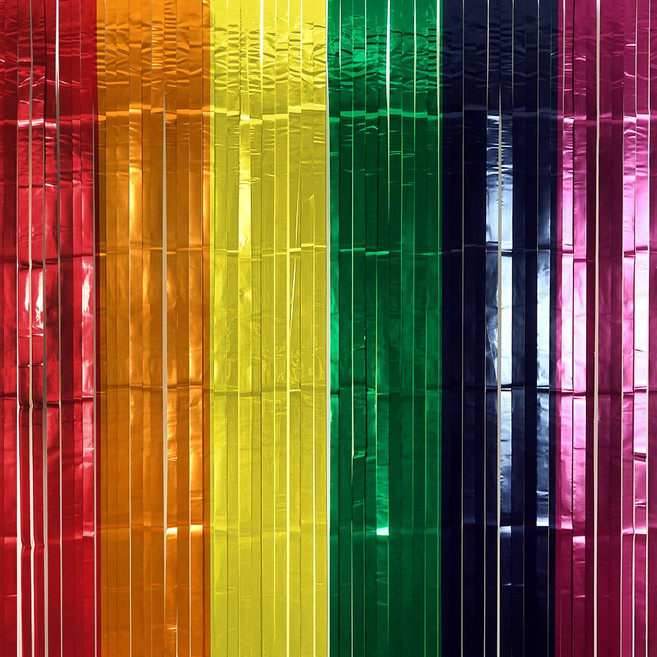 파티짱 멀티 컬러 파티 커튼 장식 포토존 배경, 멀티컬러커튼(매트레인보우)