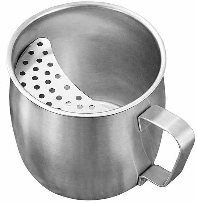 나인나 304 스테인리스 고정형 거름망 티컵 스텐 찻잔 차 우려내는 머그컵, 1개, 실버 본품