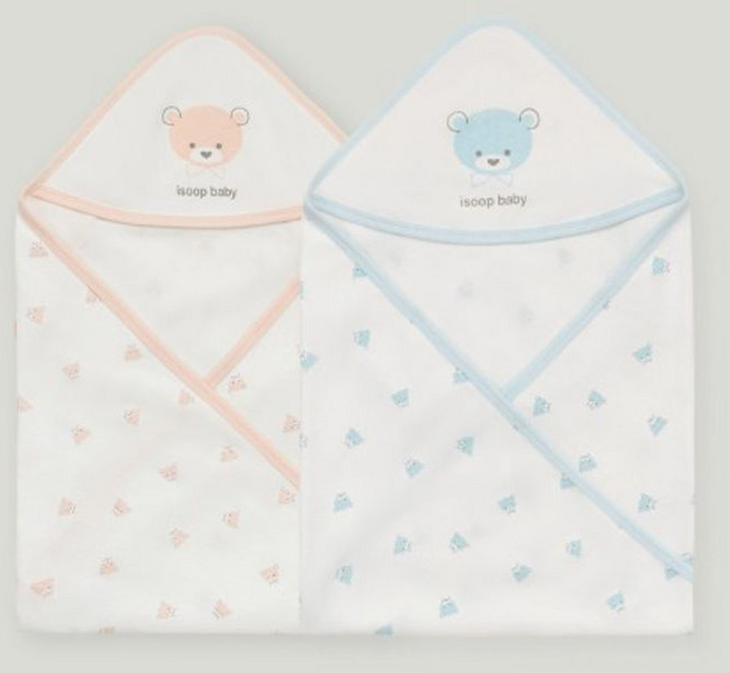 아이숲 아기곰 양면 모자속싸개 2color