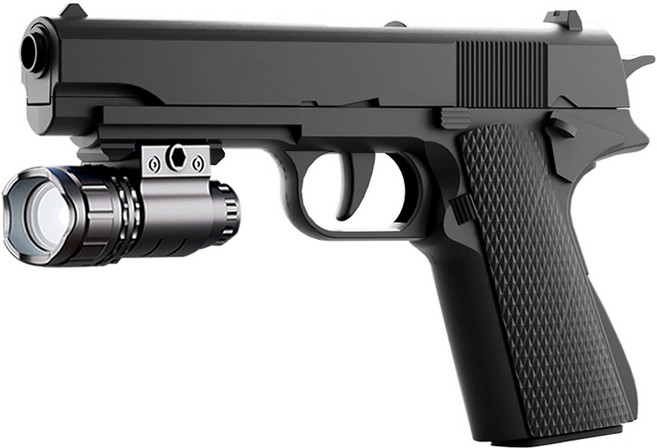 1911 軟彈槍玩具 機械連發 10米射程, F8 槍燈版【黑色】1911, 1個