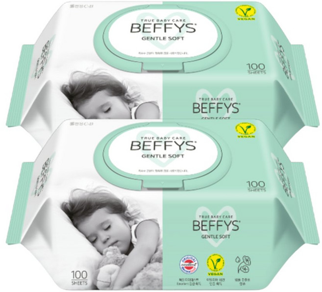 코디체험팩베피스 젠틀 소프트 (캡) 물티슈 100매2팩, 100개입, 2개