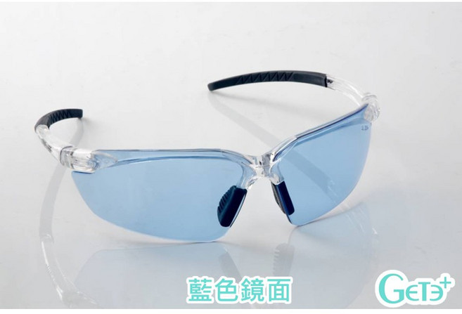 GetePlus 防護眼鏡 多款鏡面選擇 台灣製造 安全防護風鏡, 1個, 藍色鏡面, 藍色鏡片透明鏡框
