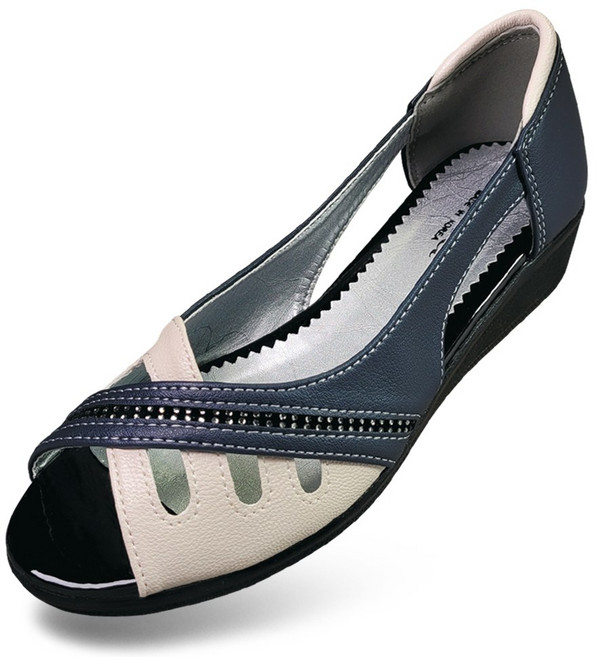 마마슈 S07라인보석 여성 국산 여름 토오픈 구두 큐빅 쿠션 경량 논슬립 엄마 할머니