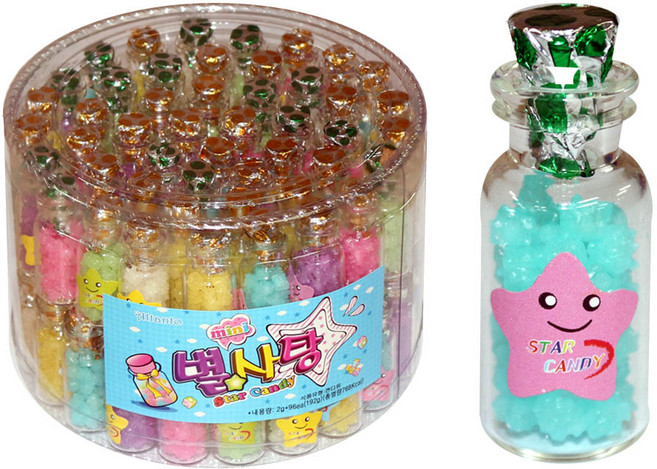 귀여운 미니 병모양 별사탕 (96개입), 192g, 1세트