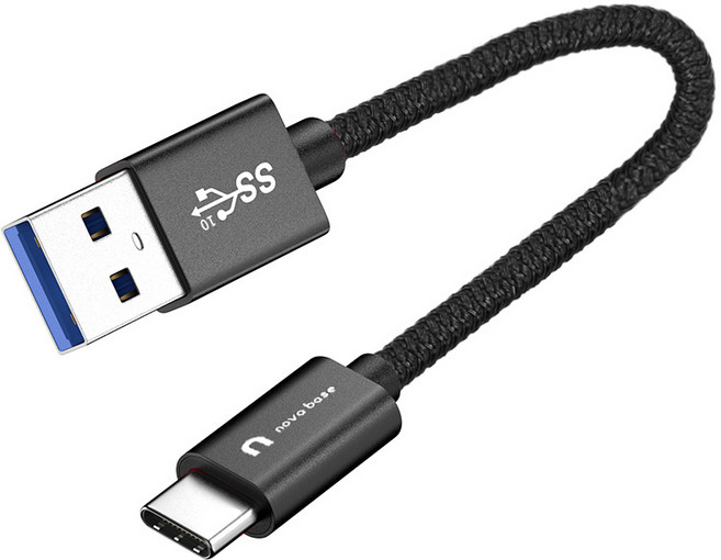 속도빠른 안드로이드오토 케이블 C타입 고속 충전 데이터 케이블 USB3.2 Gen2 A TO C, 블랙 10Gbps, 15cm, 1개