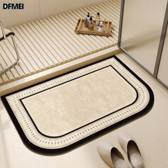 DFMEI 硅藻泥地墊北歐輕奢浴室門口吸水速幹易打理腳墊家用防滑耐髒地墊, 40*60cm(硅藻泥)