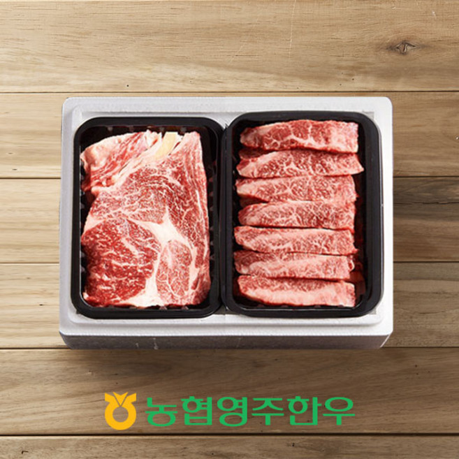 [농협영주한우]1++ 로스특수부위 모듬 한판 7호 총 600g (등심 특수부위), 1개