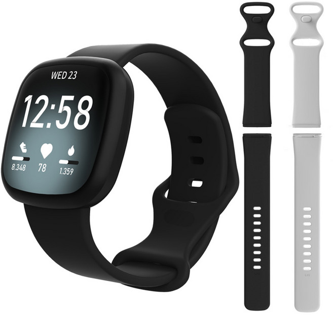 핏빗 버사4 버사3 호환 스트랩 블랙 화이트 우레탄 시계줄, 2. SENSEURWH 화이트, 1개