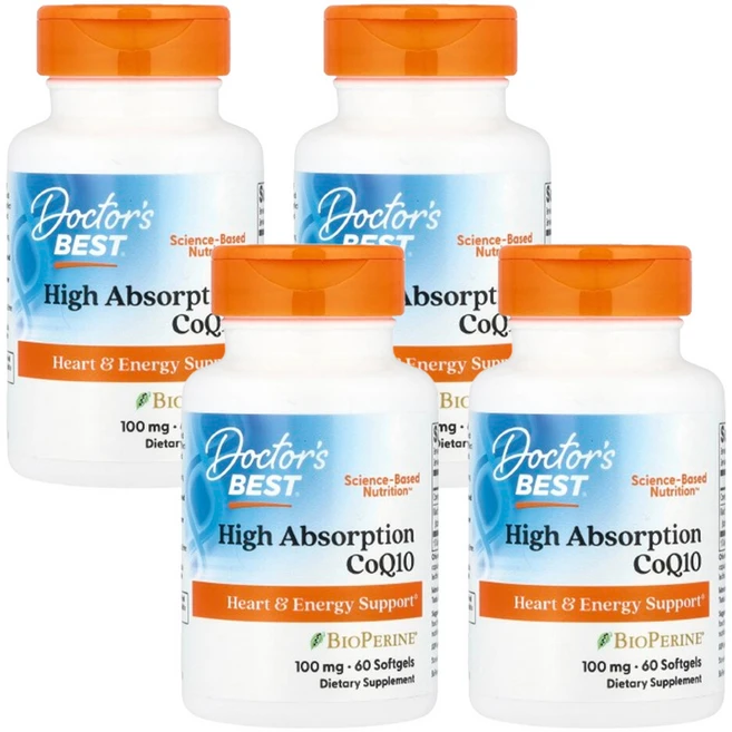 닥터스베스트 하이 앱솔션 CoQ10 100mg 소프트젤, 4개, 60개입, 60정 - 쿠팡