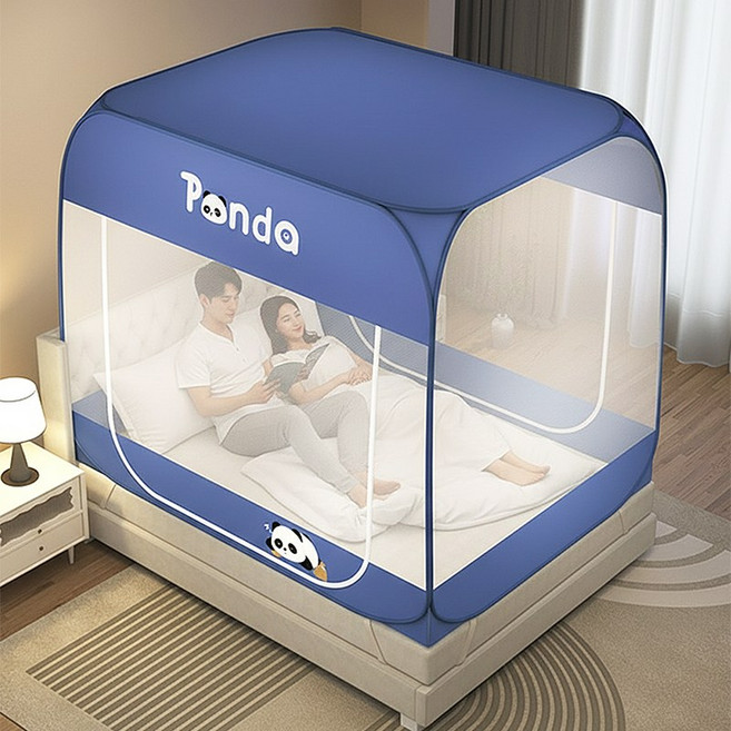 방일 원터치 양문형 사각 모기장, 코발트블루