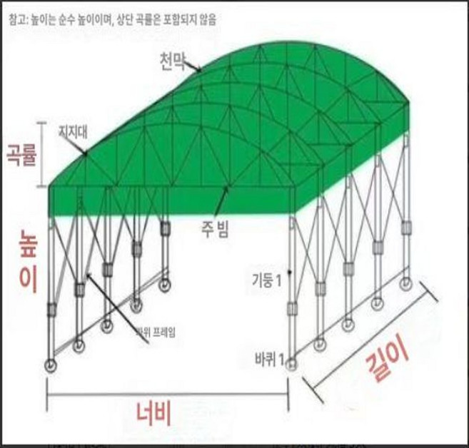 대형 이동식 슬라이딩 어닝 천막 자바라 차양막 창고 공장, 맞춤 제작, 3mx3mx3m