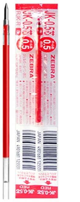 제브라 사라사 3색 중성펜 0.5mm J3J2, 0.5 리필 레드, 10개