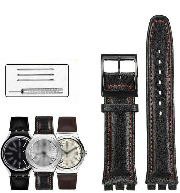 호환 가죽스트랩 스와치 남성 여성 17 19mm