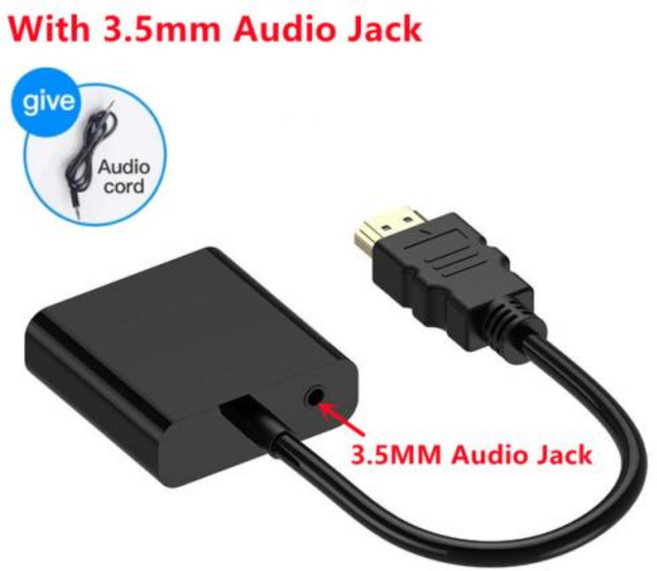 HDMI-VGA 변환기 HD 1080P HDMI 수-VGA 암 어댑터 3.5mm 잭 오디오 케이블 포함 PS4 PC 노트북 프로젝터 TV 박스용, 2) Model B - HDMI to VGA, 1개