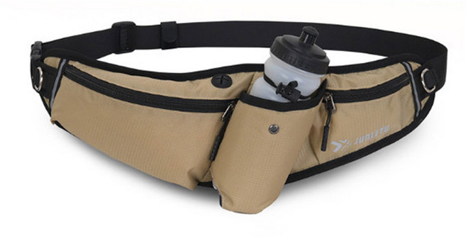 마르크첸 산책 달리기 헬스 등산 여행 야외 논슬립 빛반사 방수 스포츠 힙색, 베이지, 1개