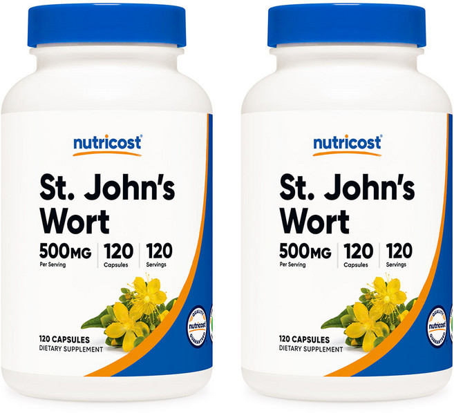 뉴트리코스트 세인트 존스 와트 500mg 120캡슐 2병, 2개, 120정