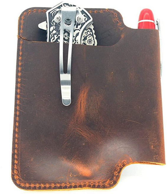 COLEAT 천연 가죽 멀티툴 벨트 시스 오거나이저 Leatherman EDC 파우치 남성용 홀더 미니 포켓 오거나이저 슬립 손전등 홀더 펜 나이프 홀스터 브라운 272, Leatherman 아웃도어 나이프 등산용 멀티툴 캠핑