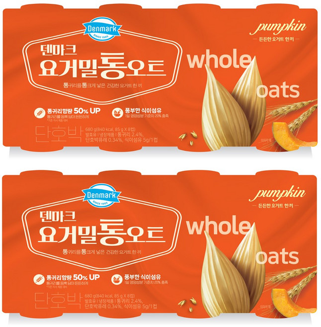 덴마크 요거밀 통오트 단호박, 16개, 85g