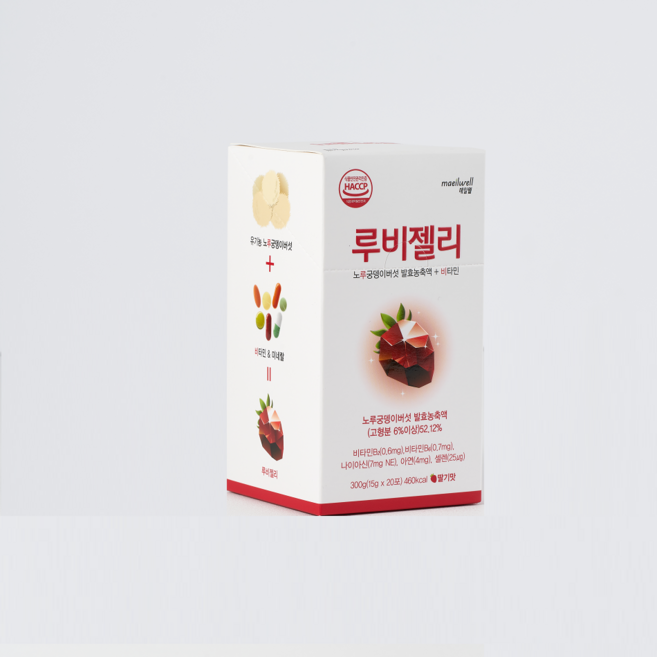 매일웰 루비젤리 딸기맛 노루궁뎅이버섯과 비타민의 만남, 15g, 20개