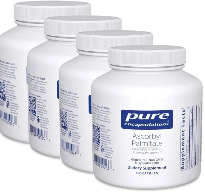 퓨어인캡슐레이션 아스코르빌 팔미테이트 비타민C 캡슐 Pure Encapsulations Ascorbyl Palmitate, 4개, 180정 - 쿠팡