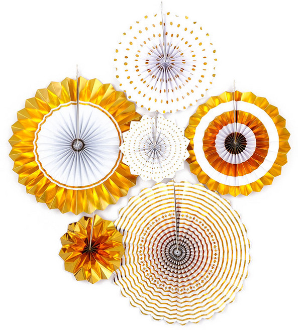 파티팡 페이퍼팬 데코 6종세트, 골드