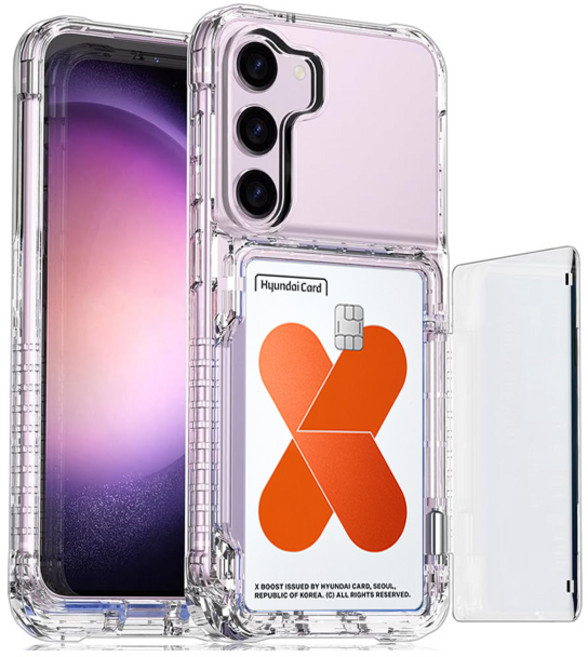 솔리스팅 반자동 카드수납 4장 갤럭시S26 S25 S24 S23 엣지 아이폰 17 프로 맥스 에어 크리스탈 투명 케이스