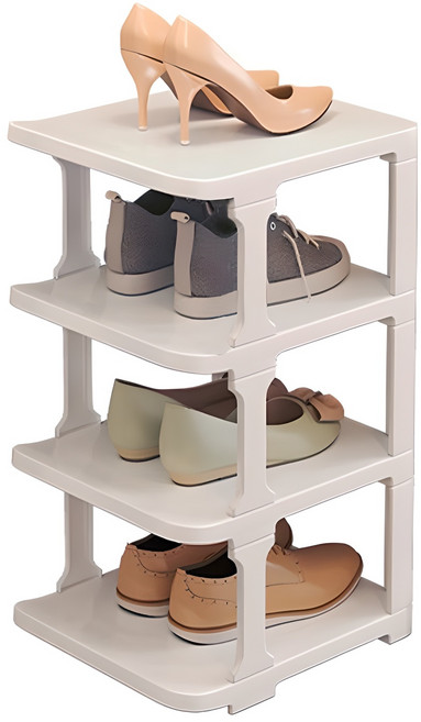 마벨인홈 고급형 슬림 공간활용 4단 신발정리대, 화이트, 1개