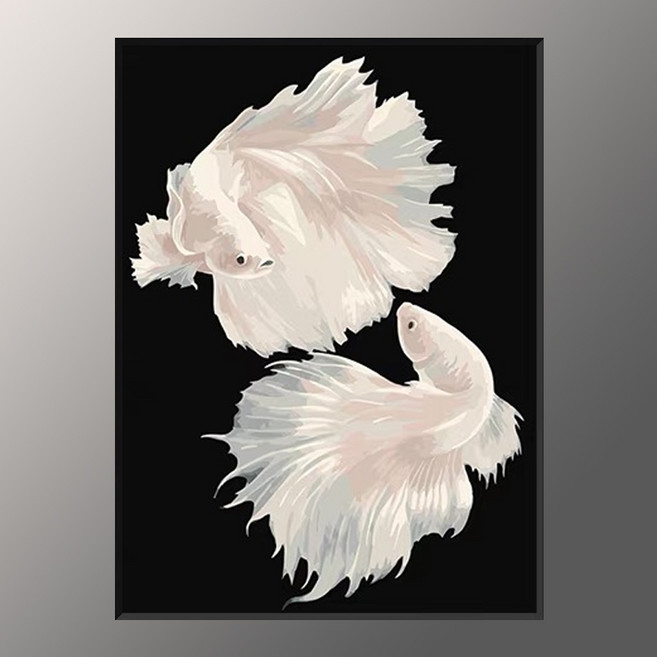 votgl diy페인팅 피포페인팅 명화그리기 그림그리기유화그리기세트40 x 50cm, 0024붉은 잉어, 1개