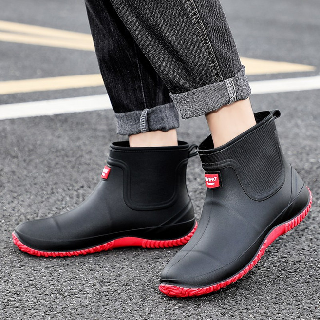 남자 발편한 가벼운 레인부츠 논슬립 숏장화 야외 작업용 낚시화 워터슈즈