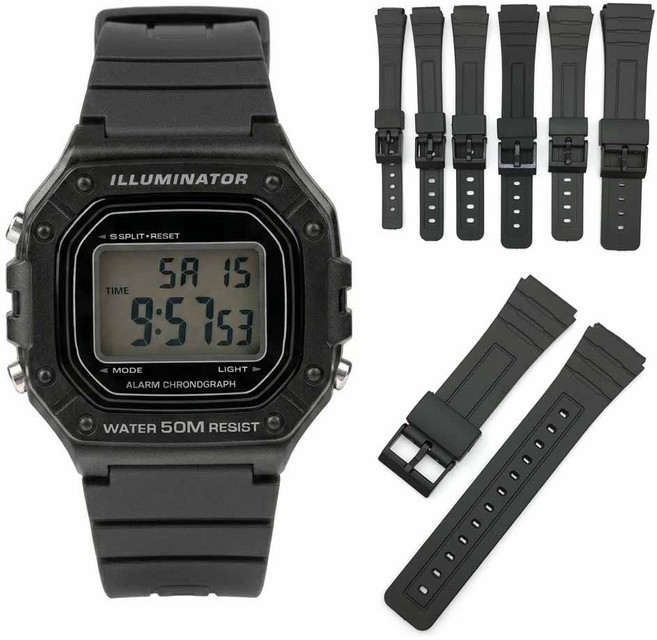 전자시계 손목시계줄 카시오 F91W 호환 우레탄 블랙 시계밴드